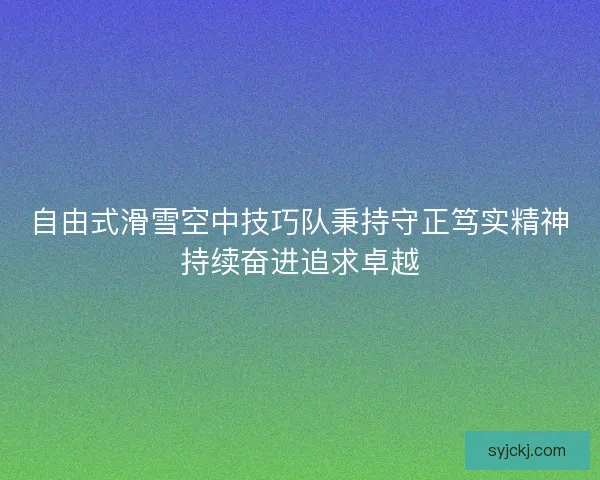 自由式滑雪空中技巧队秉持守正笃实精神持续奋进追求卓越
